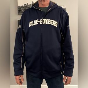 Reebok official Winnipeg Blue Bombers Navy XL Full-Zip Hooded Jacket CFL